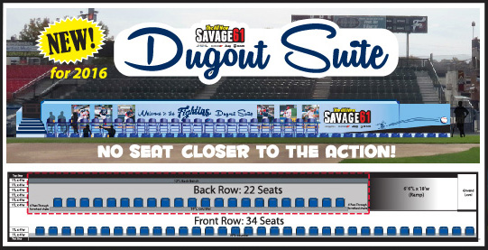 Reading Fightin Phils - Introducing the brand new Savage 61 Loge Box! The  Savage 61 Loge Box will be located behind the Fightin Phils dugout and  consist of 117 seats. Fans will
