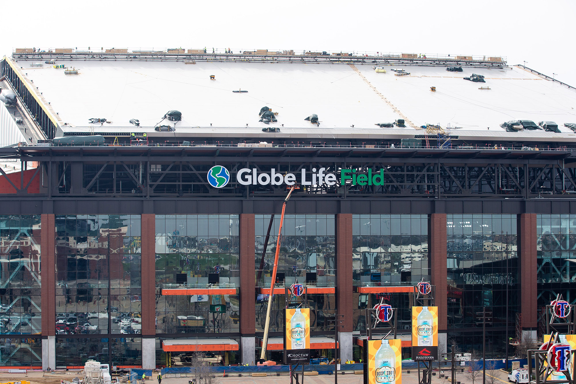 First Exterior Signage Installed at Globe Life Field