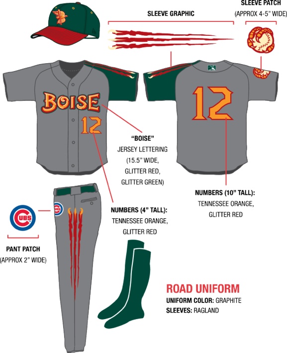 New Boise Hawks look: 2013 road uniforms