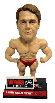 Arnold Schwarzenegger bobble-biceps giveaway