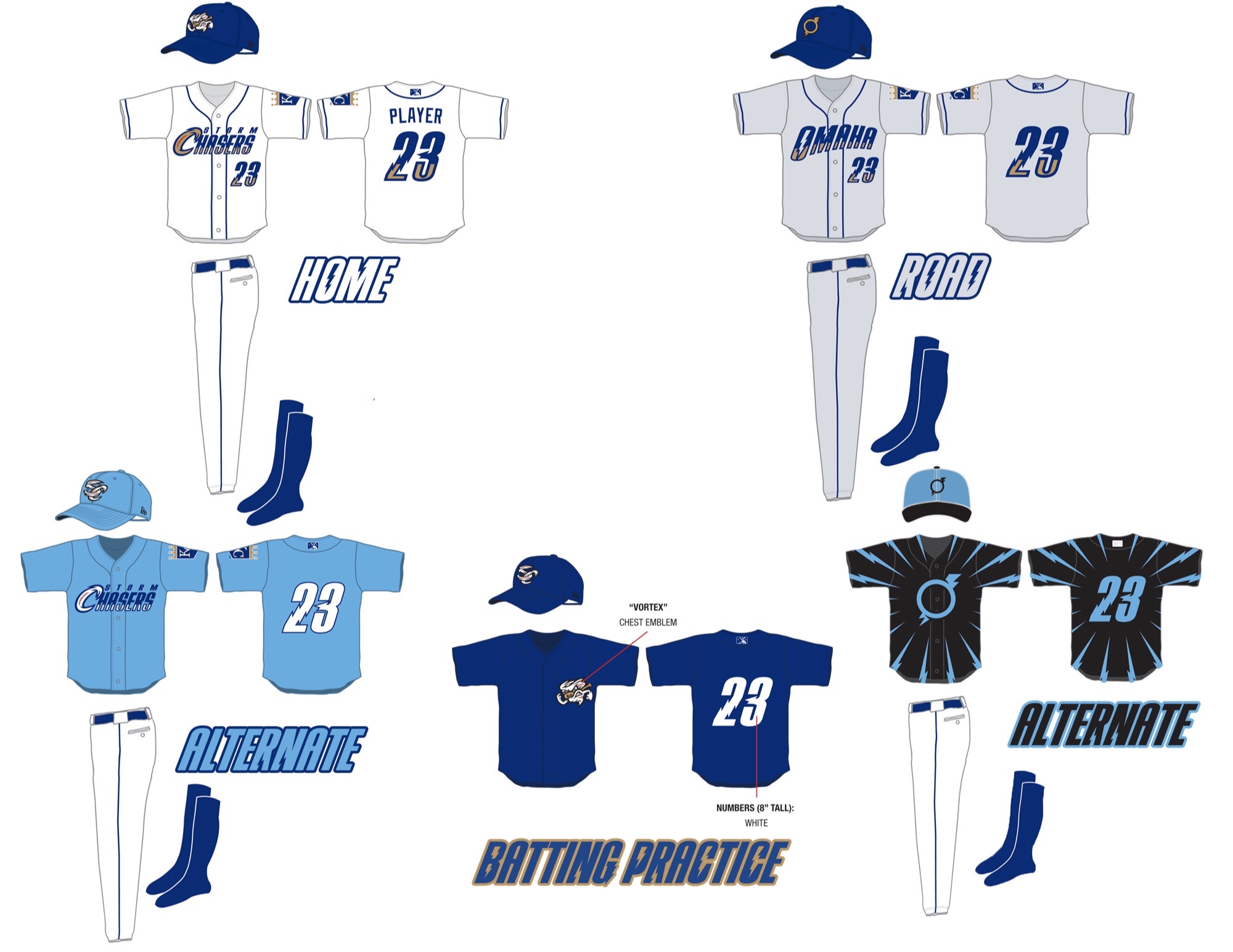 Omaha Storm Chasers 2016 road uniforms