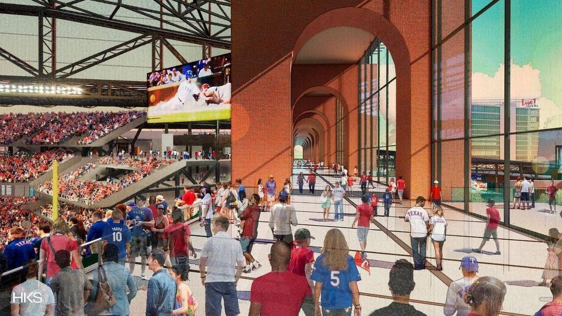 New Texas Rangers ballpark rendering