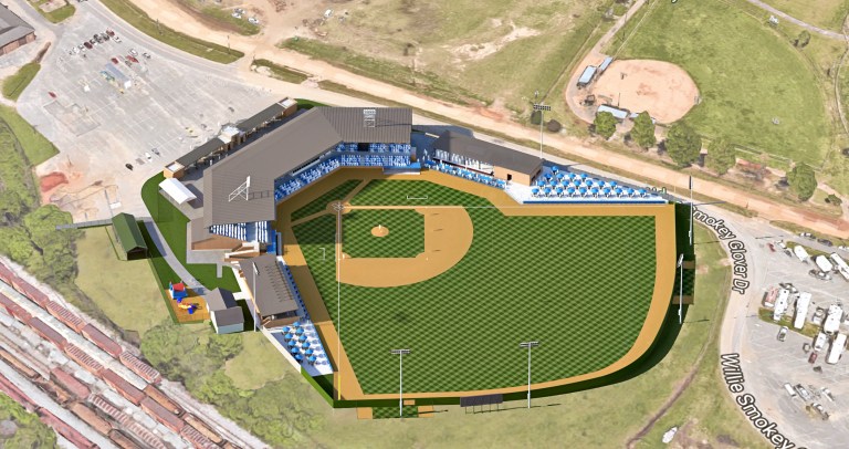 Luther Williams Field rendering aerial shot