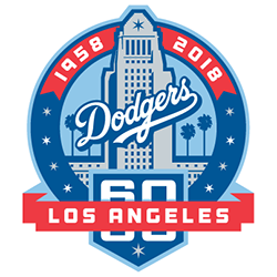 2018 Los Angeles Dodgers 60th Anniversary Iron on Embroidered Patch - 4.25  x 3.25
