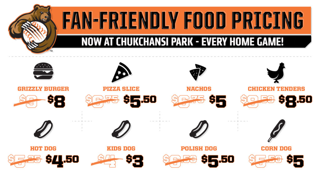 New Lower Grizzlies Food Prices
