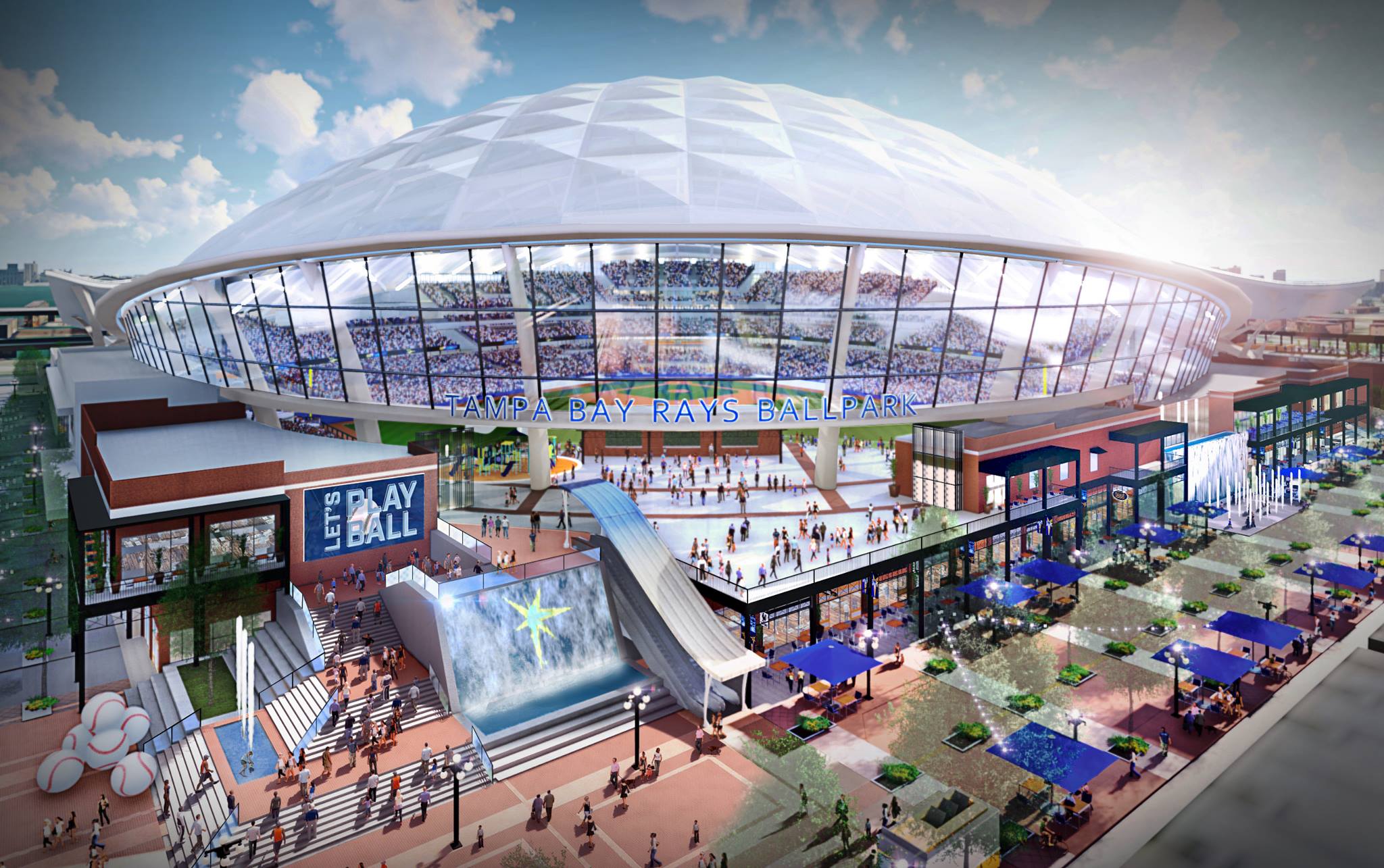 Tampa Bay Rays Ybor City ballpark rendering 1