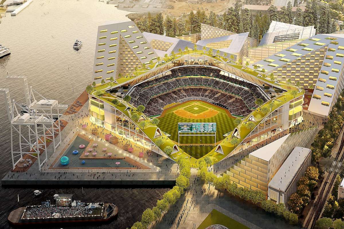Oakland A's Howard Terminal Ballpark rendering