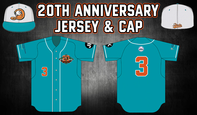 Long Island Ducks 20th-Anniversary-Jersey-Cap