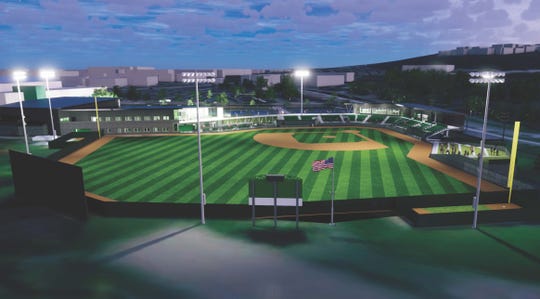 Binghamton University baseball complex rendering Feburary 2020