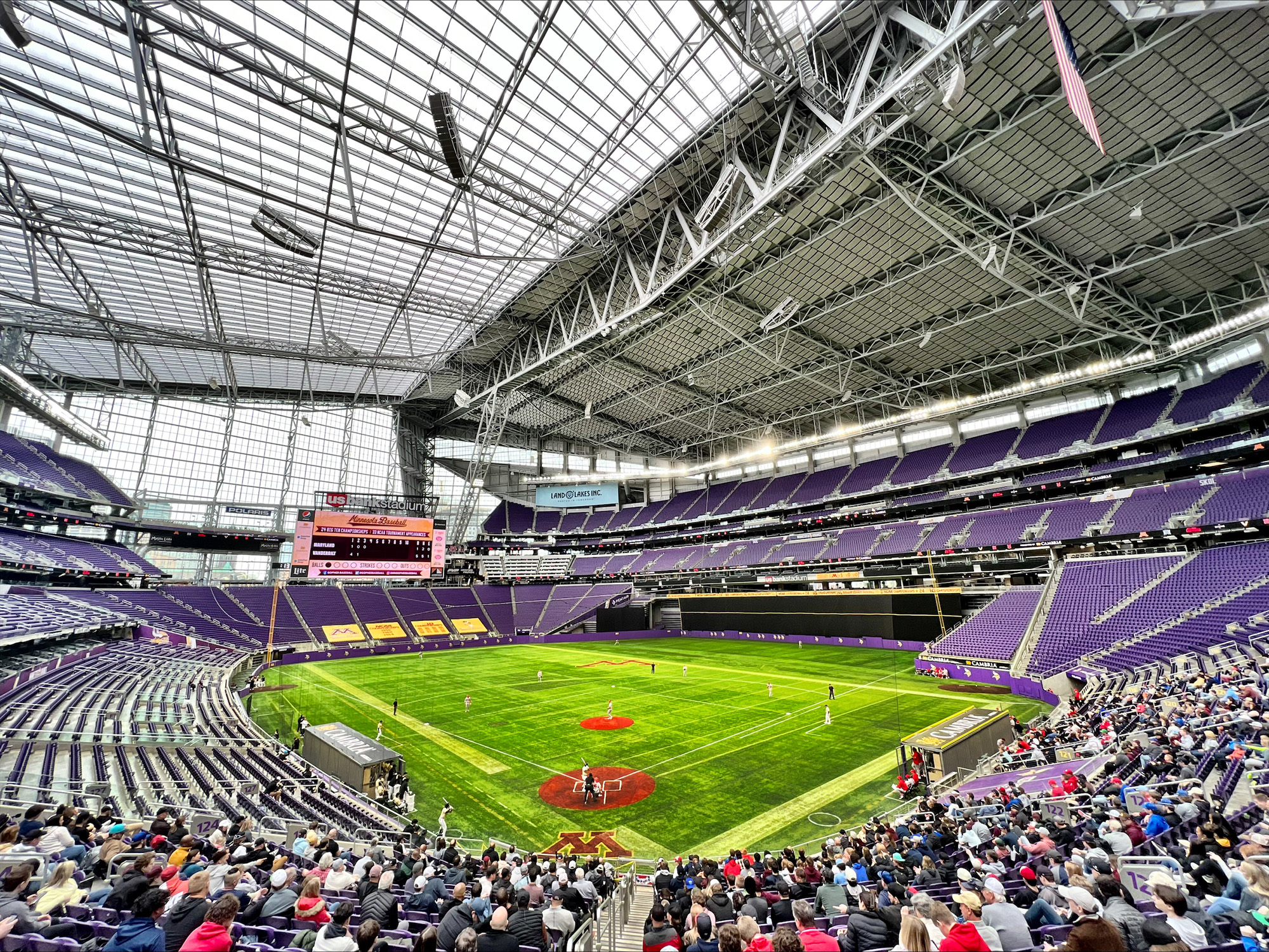 Baseball in a football stadium, U.S. Bank Stadium edition